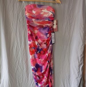 Emerald Sundae Pink & Purple Floral Strapless Maxi Skirt